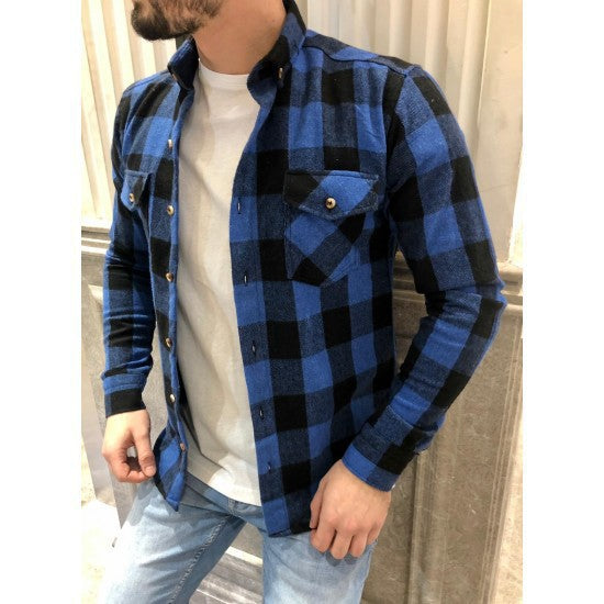 WW | Checked Flannel Shirt Relaxed Fit Long Sleeve With Chest Pockets