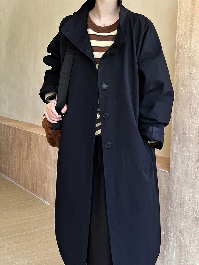 WW | langer Trenchcoat - Minimalistisch & Entspanntes Fit - Offenes Vorderdesign - Herbst & Winter Oberbekleidung