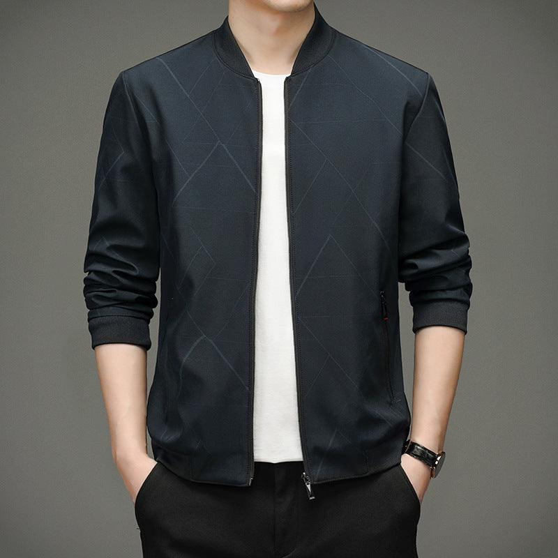 Men's elegant lightweight transitional jacket with a modern stand-up collar and breathable properties WW