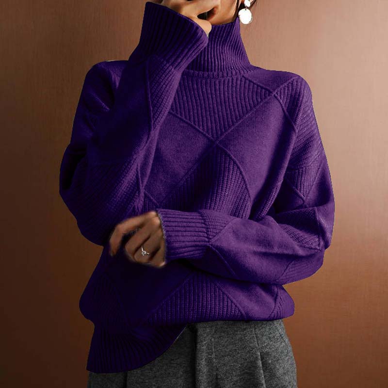WW | Klassischer Pullover Aus Einfarbigem Strick