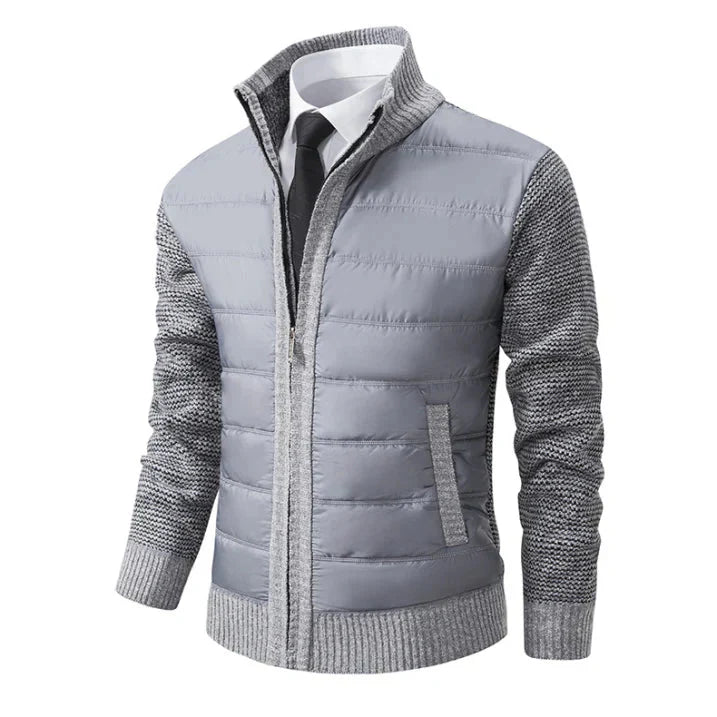 WW | Men's Winter Quilted Jacket with Ribbed Cuffs and Smooth Finish