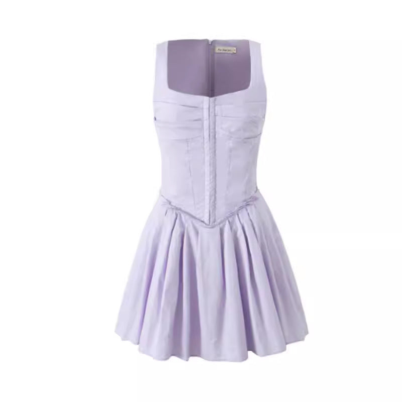 Damen modisches Sommerkleid mit taillierter Silhouette und durchgehenden Knöpfen WW