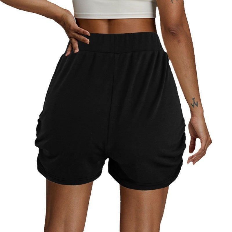 Damen High-Waist Shorts mit praktischen Taschen und modischem Falten-Design WW