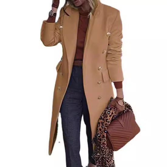 WW | Medium, double-breasted wool coat