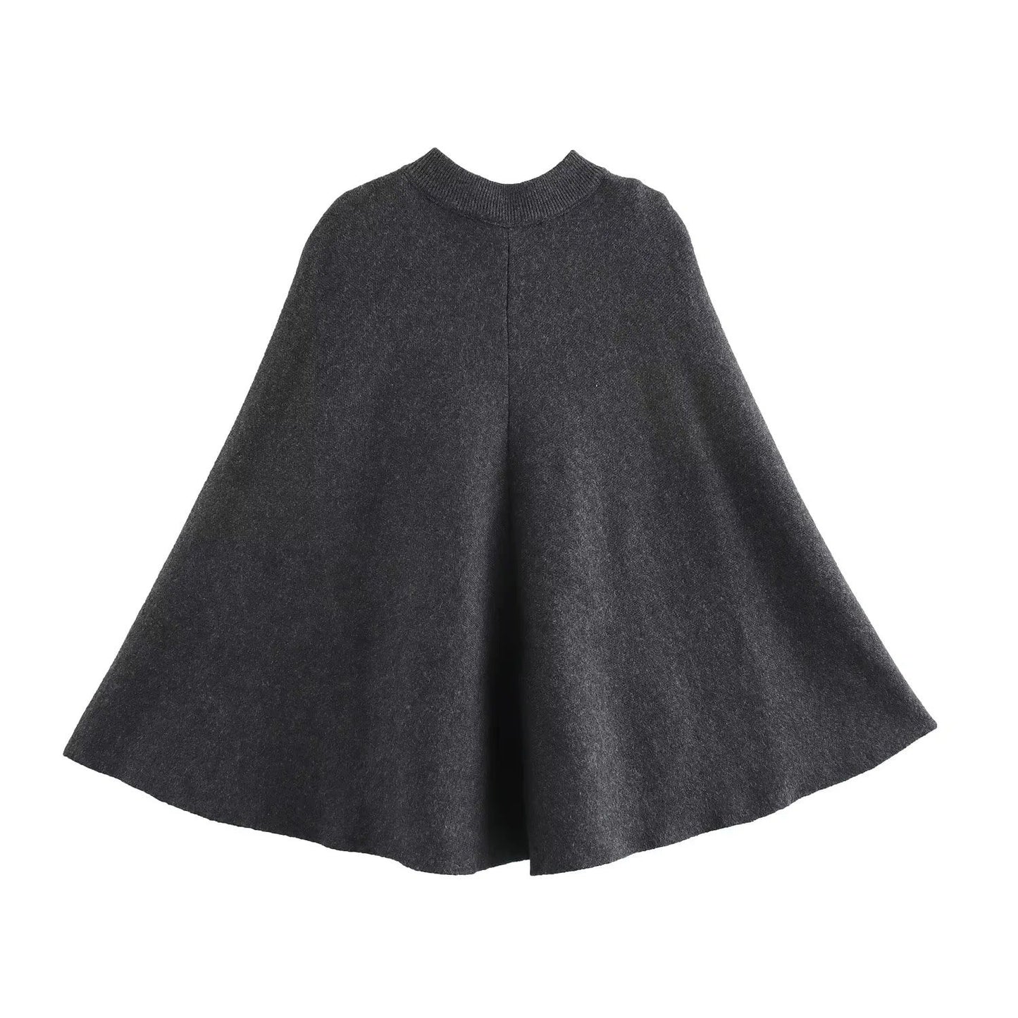WW | Damen Stehkragen Cape Jacke Knopfdetails