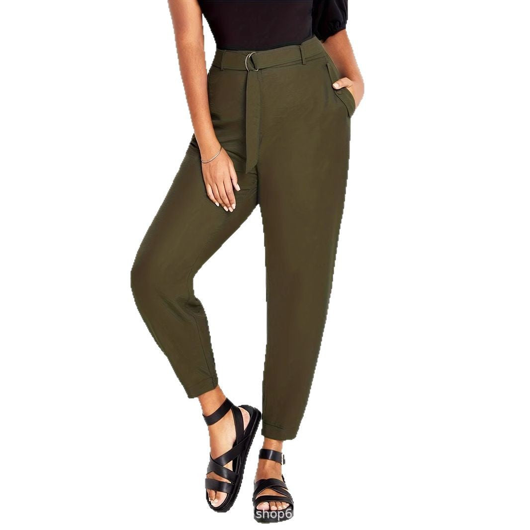 WW | elegant high-waist chino trousers with belt