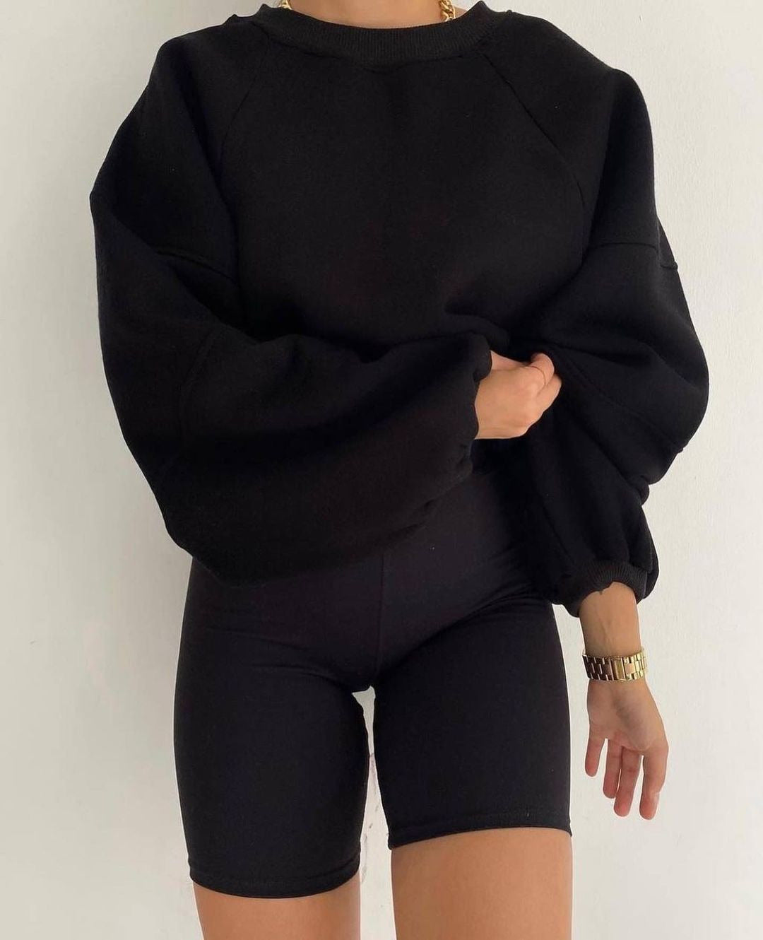 Damen Oversized Sweatshirt mit Puffärmeln WW