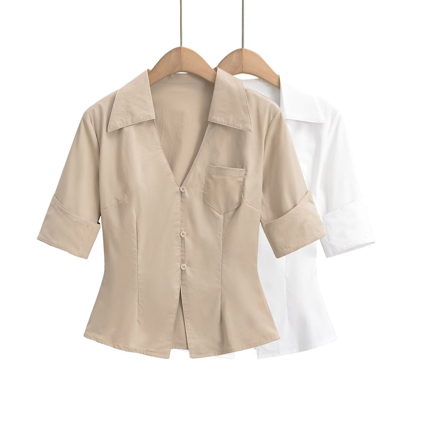 Damen Bluse mit klassischem Revers und zeitlosem Schnitt WW