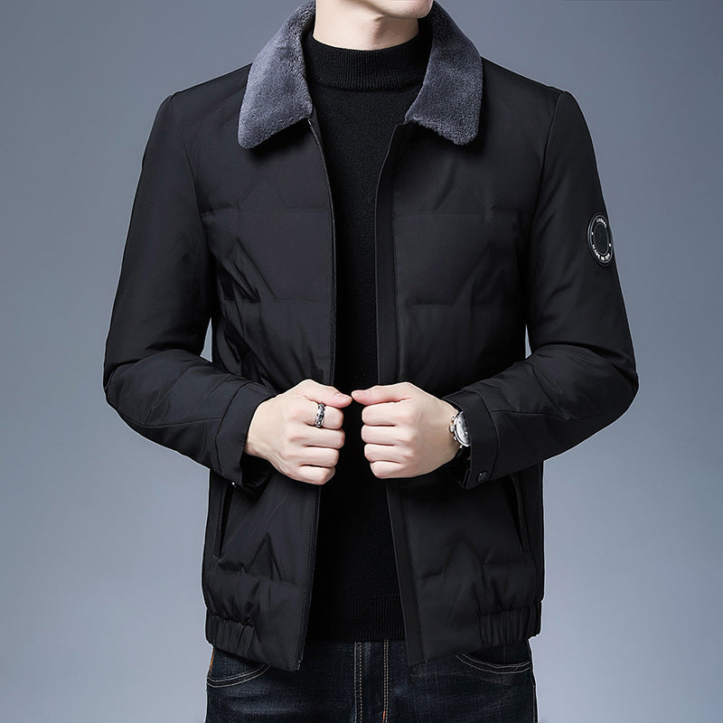 WW | Puffer Jacket Slim Fit Detachable Fur Collar Padded and Warm Short Model