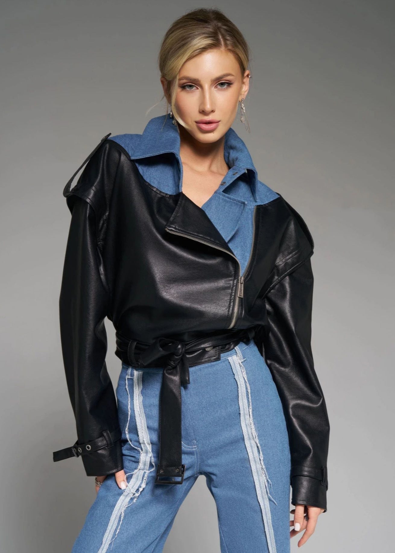 WW | Two-tone faux leather jacket