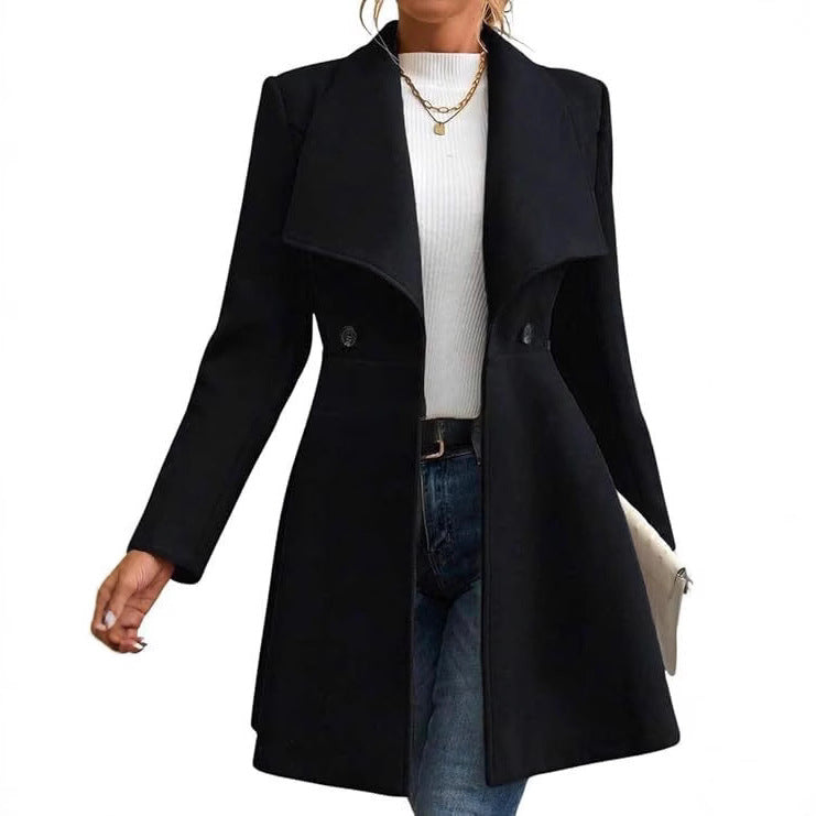 WW | Damen Chic Übergangsjacke mit Breitem Kragen