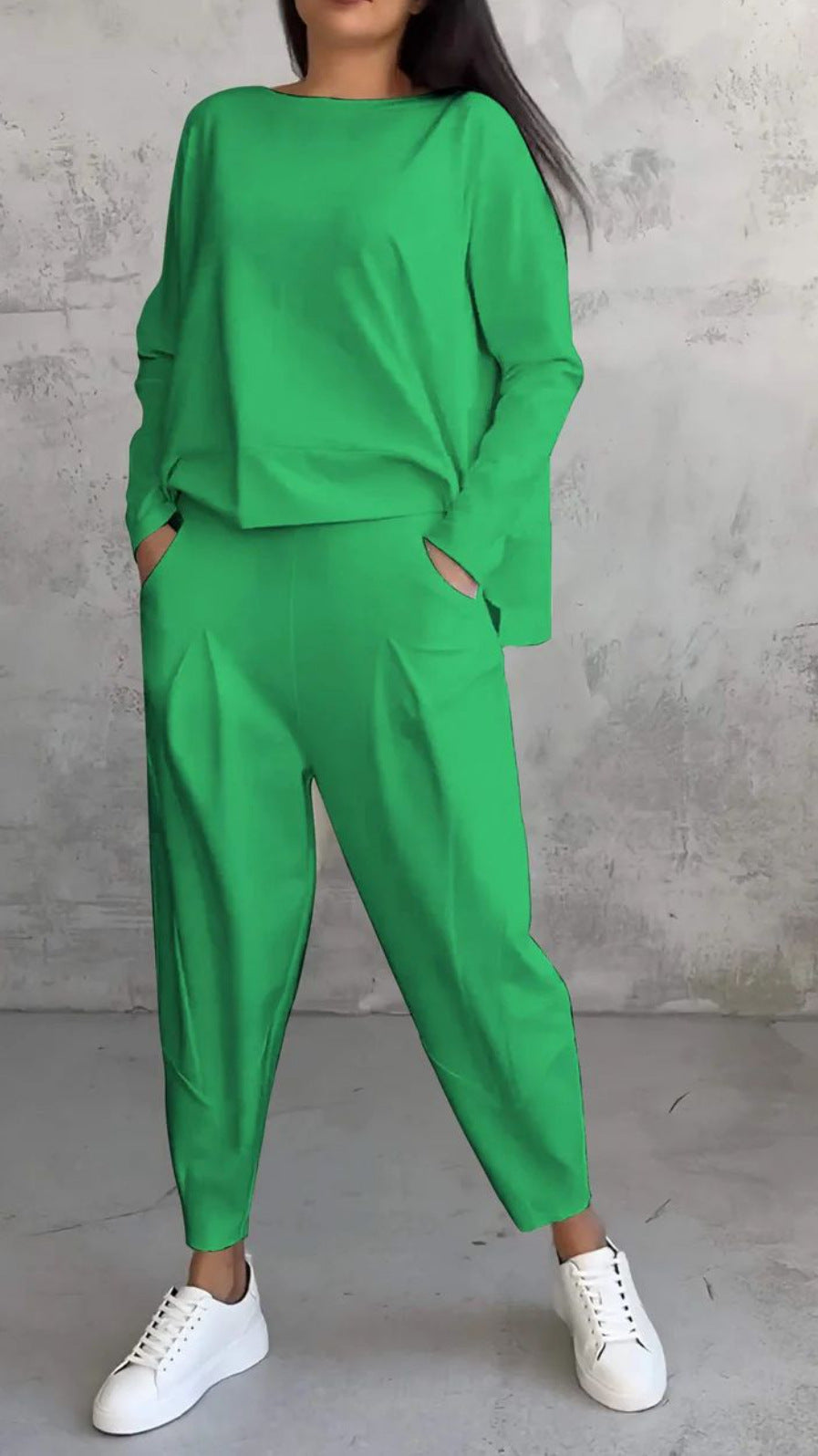 WW | Overall Slim Fit Breathable Set With Long-Sleeved Top And Skinny Trousers