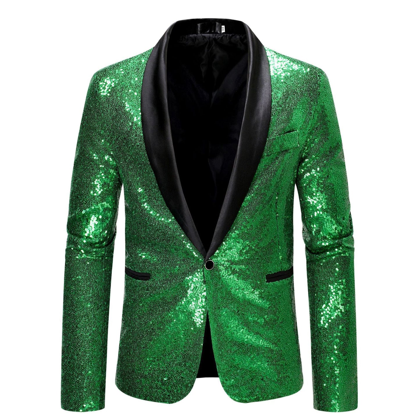 Herren glamouröser Pailletten-Blazer mit modernem Schnitt WW