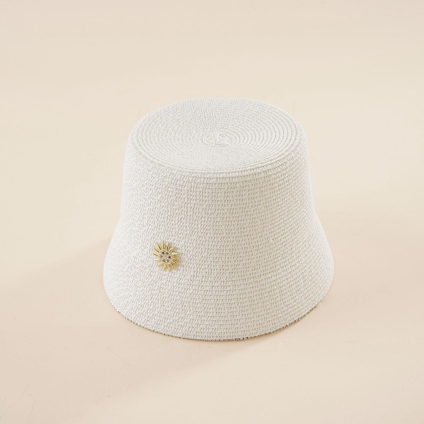 Damen Sommerlicher Strohhut mit dekorativer Blüte WW