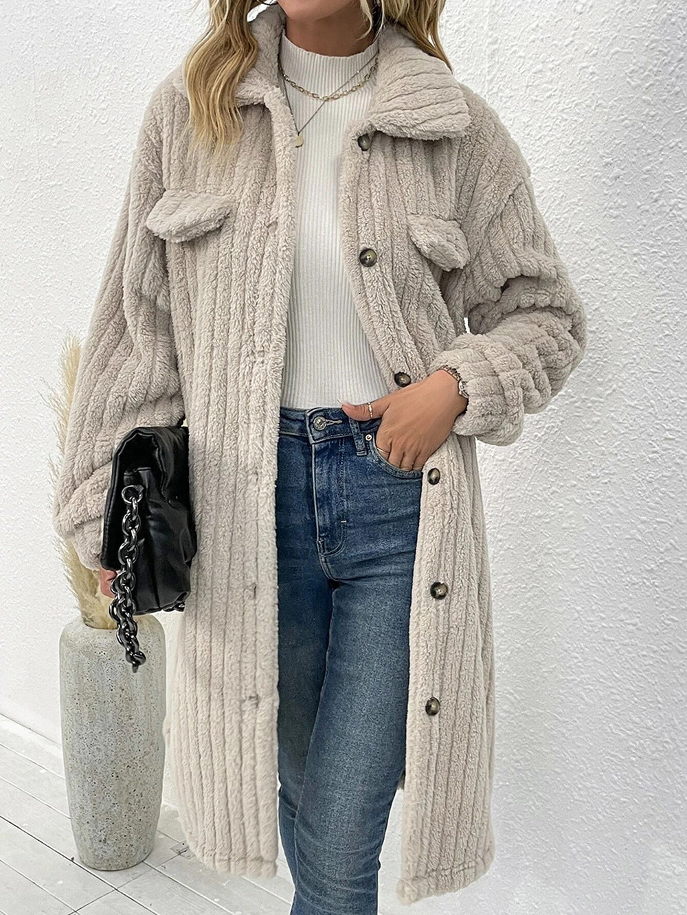 WW | Long Women's Coat with Collar