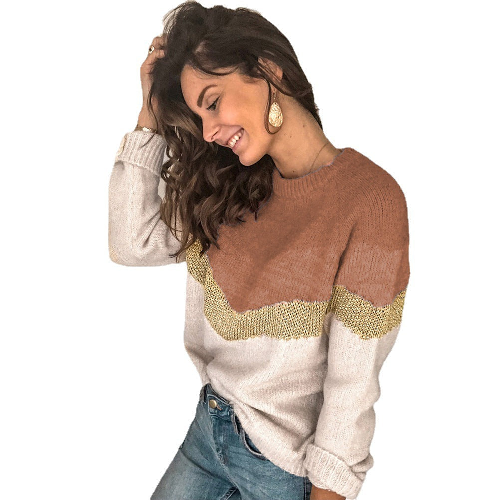 Women's patterned sweater with graphic knit design