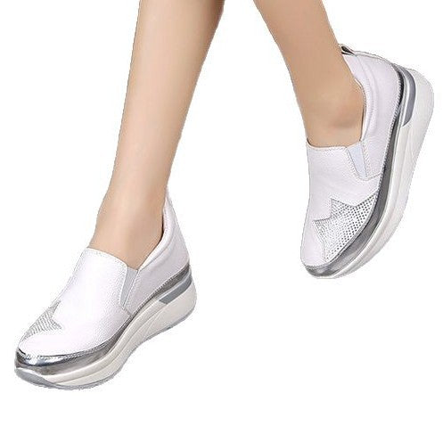 Women's Slip-On Sneakers with Glitter Upper and Comfortable W&W Sole