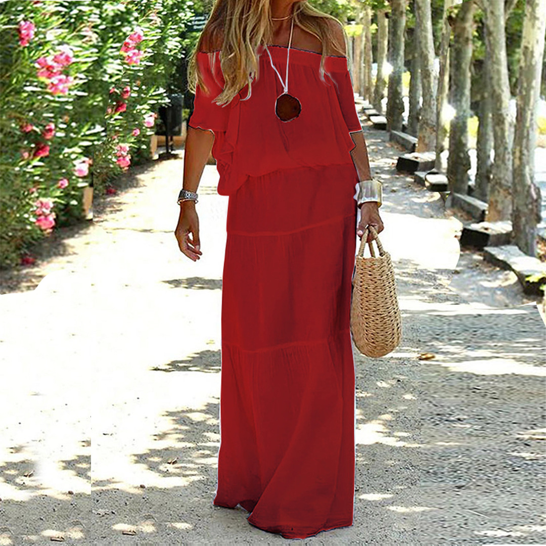WW | Women's Bohemian Off-Shoulder Maxi Dress