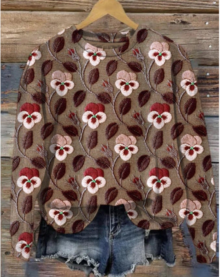 WW | Lässiger Pullover mit Blumenmuster