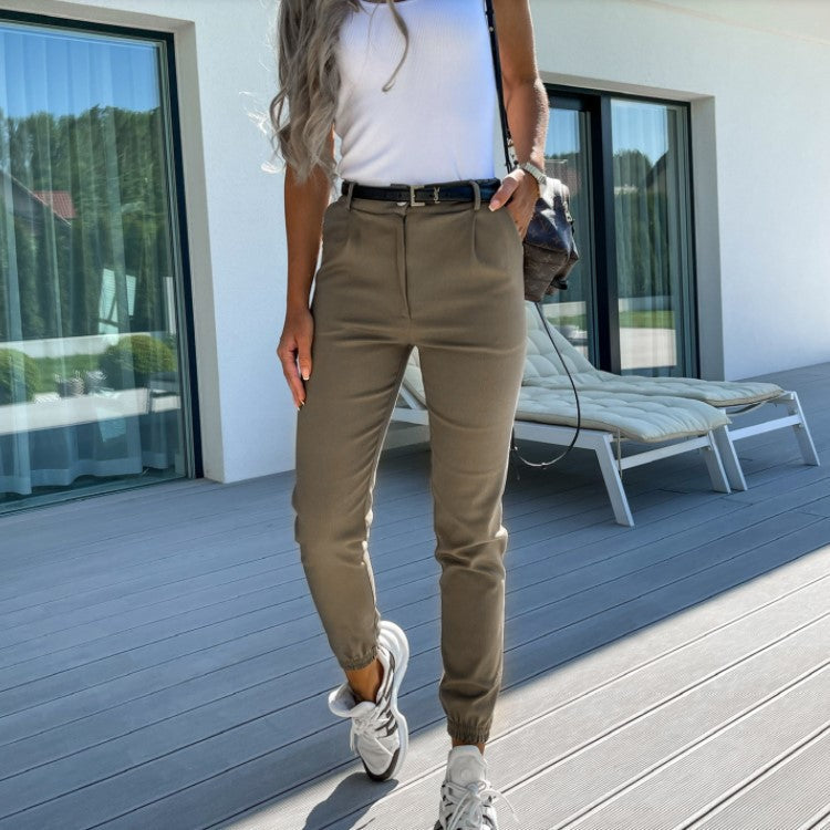 WW | Verkürzter Schnitt Schmal und Tapered Stretch Elastischer Bund Taschen