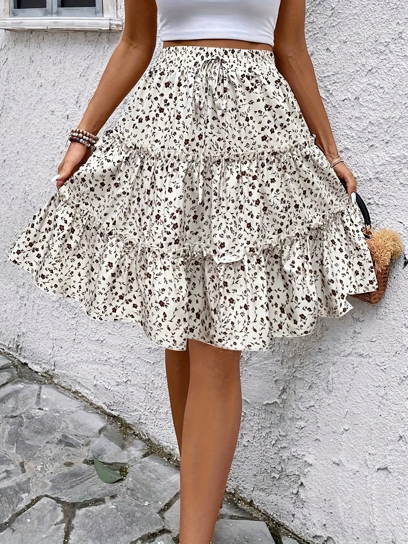 WW | Elegante Elastische Blumen Kleid