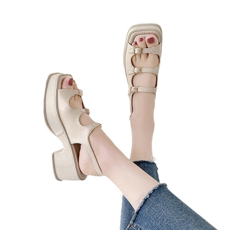 Women's Platform Sandals with Adjustable Straps and Fashionable Block Heel W&W