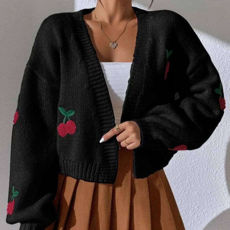 Damen Strickjacke mit Kirschen W&W