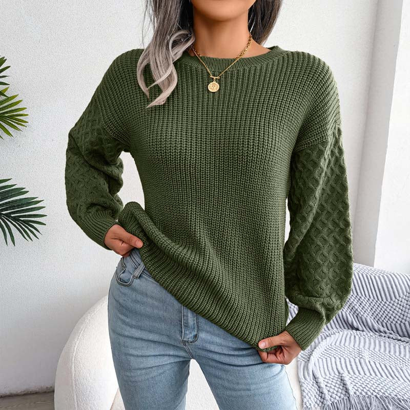 WW | Schlichter Pullover Aus Einfarbigem Strickdesign