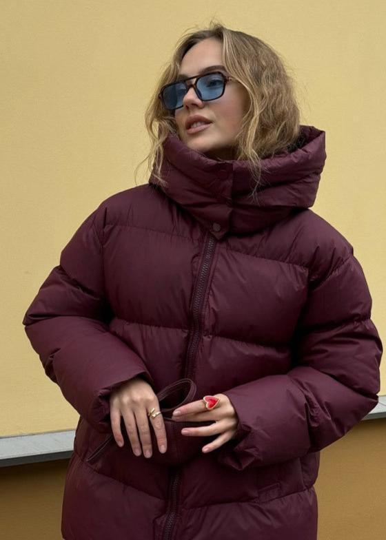 WW | Burgundy Puffer Jacket - Luxe Winter Comfort
