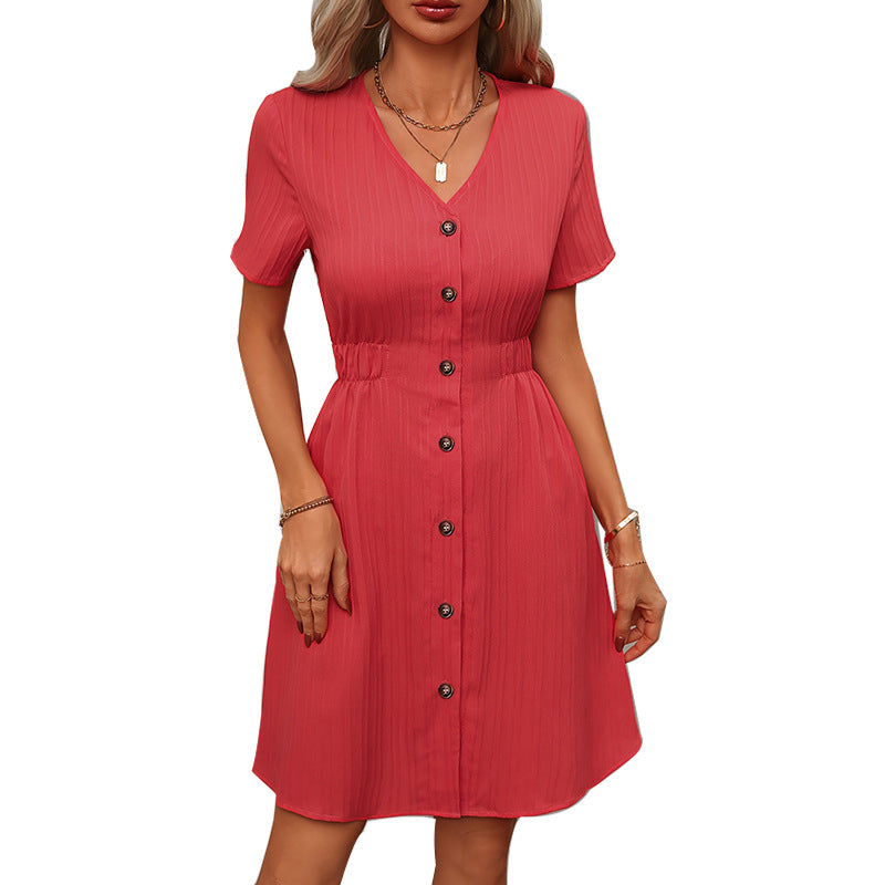 Damen Knopfkleid mit tailliertem Schnitt und eleganten Details WW
