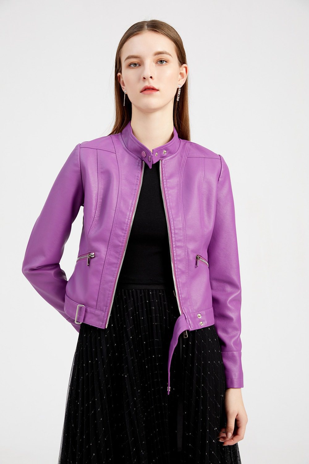 WW | PU Lederjacke - Elegant & Lebhaft - Reißverschluss Design - Vielseitige Schicht