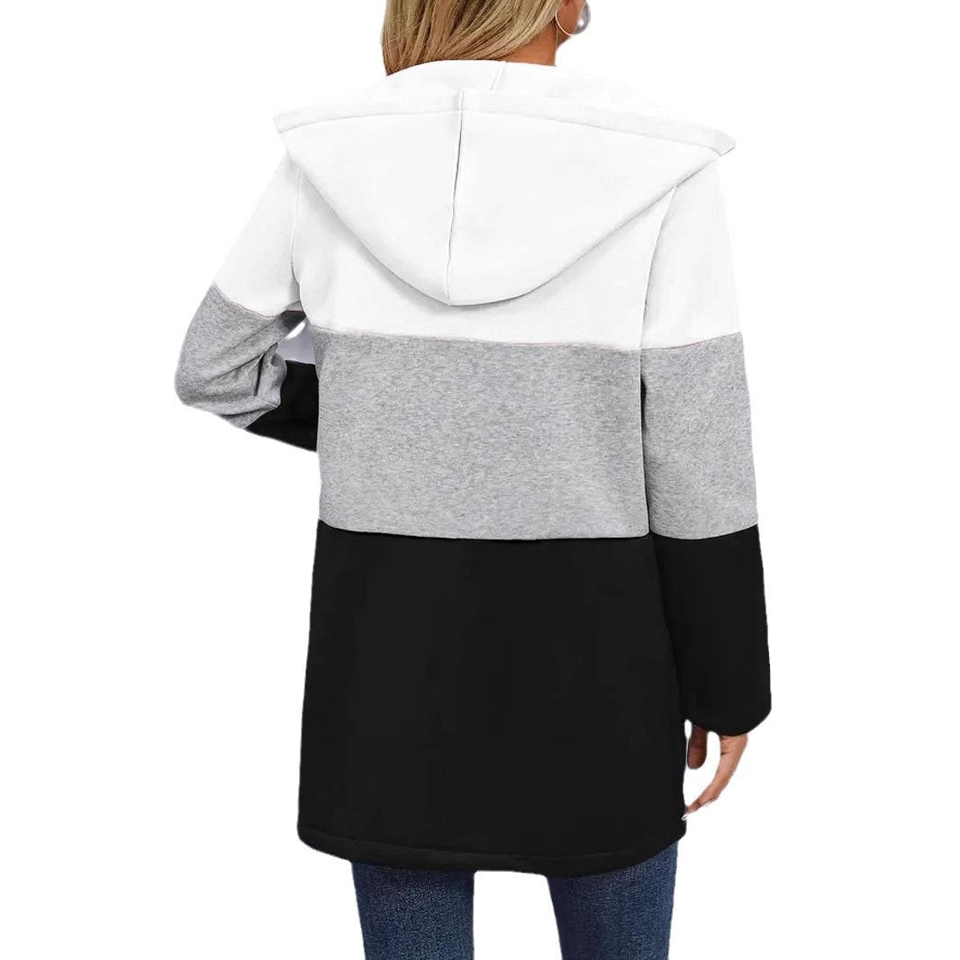 Women's Hooded Jacket in Modern Colorblock Design WW
