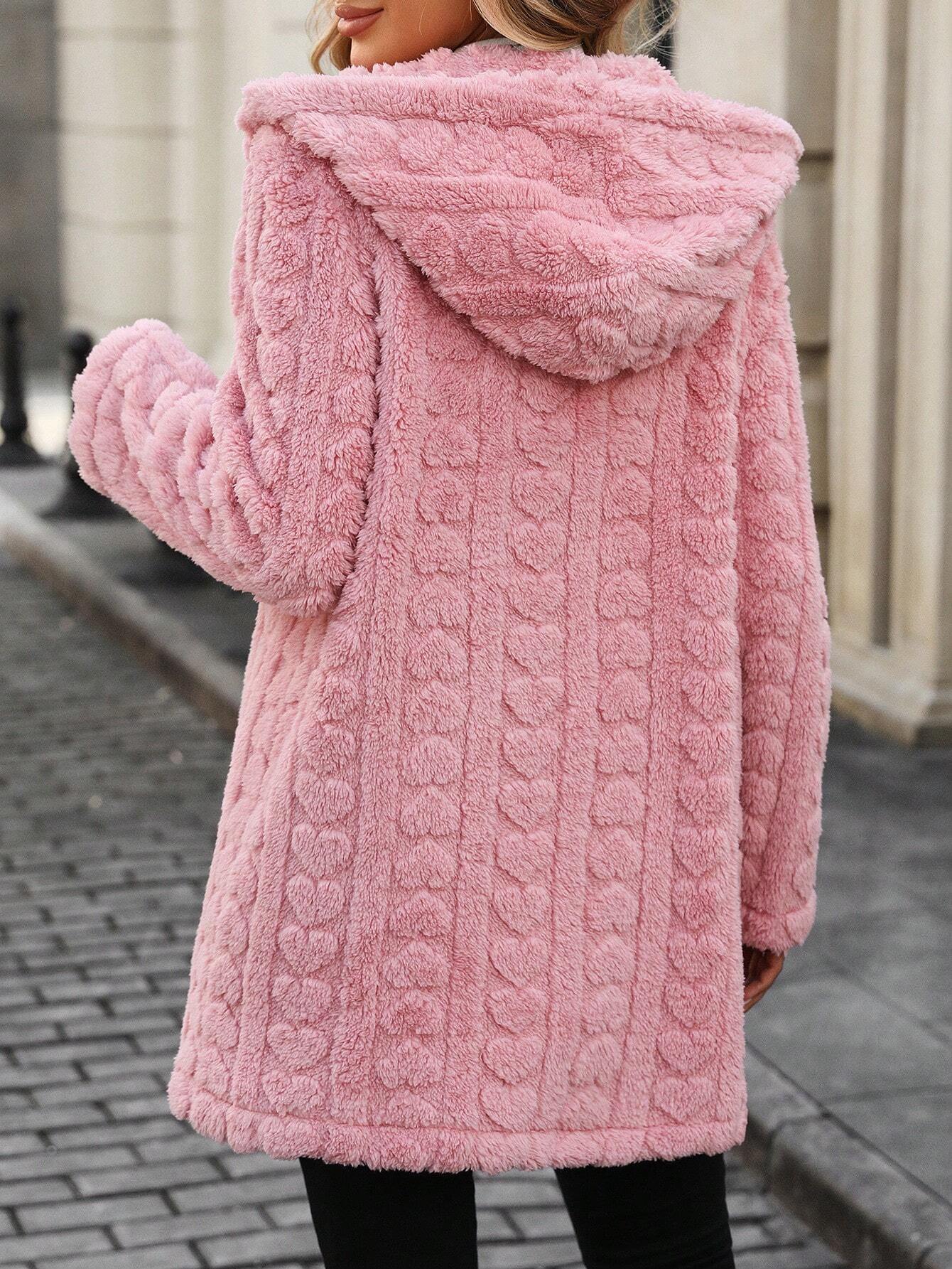 WW | Texturiertes Faux-Fur-Mantel - Gemütliche leichte Schicht - Weicher Polyester-Mix - Legere Oberbekleidung