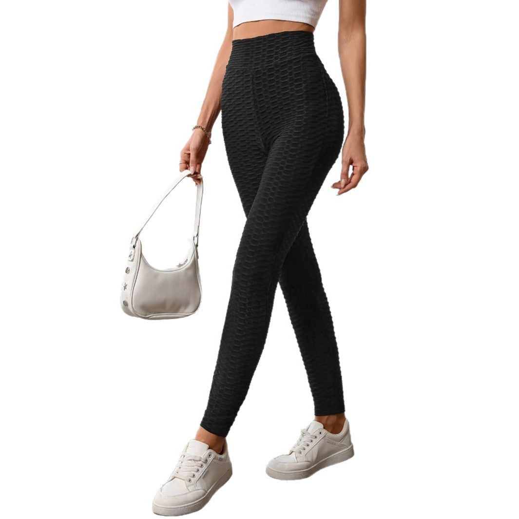 Damen Hochtaillierte Sportleggings mit strukturierter Oberfläche W&W