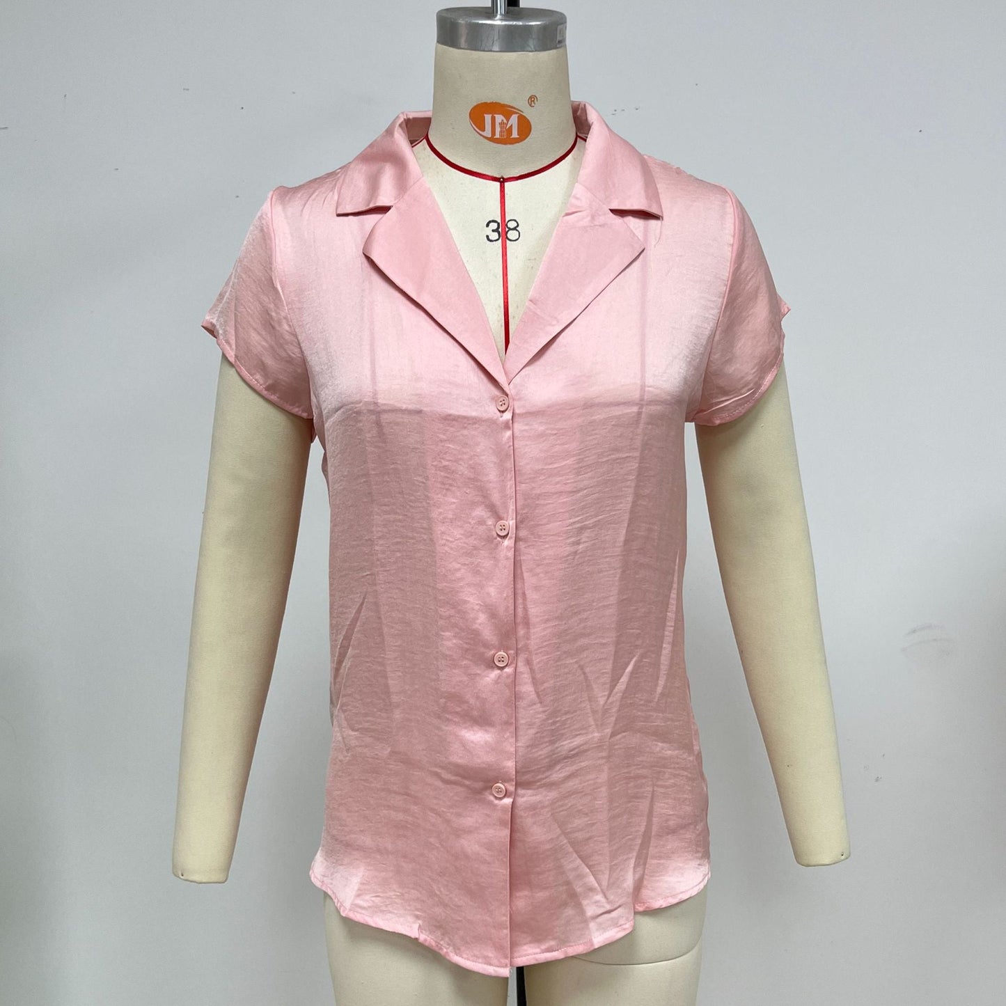Ladies' fashionable short-sleeved shirt with high-quality texture WW