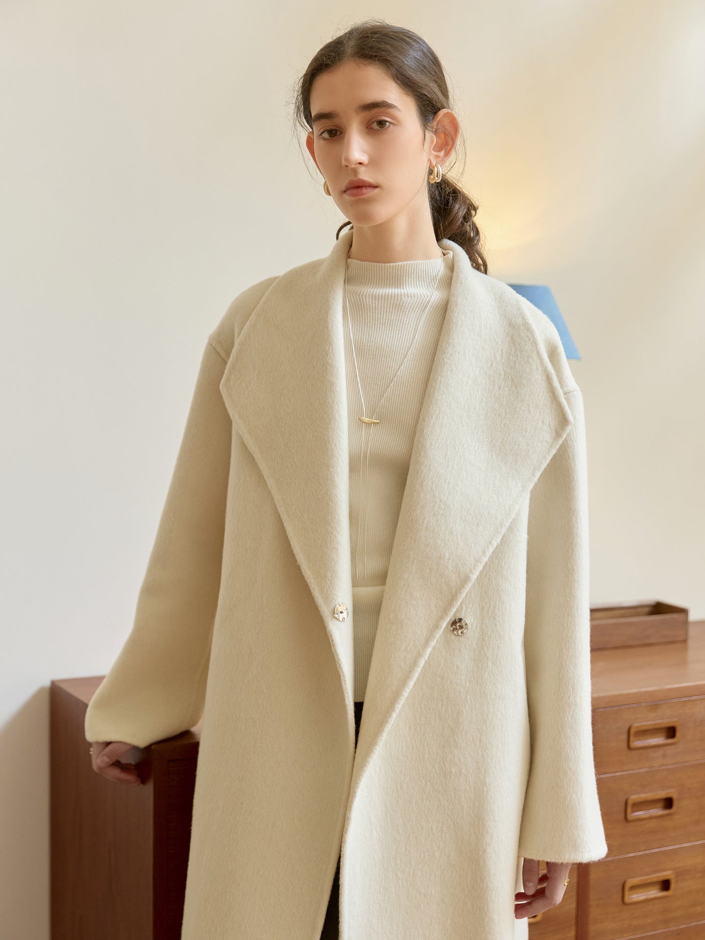 WW | Oversized Long Coat Minimalist Wrap Design
