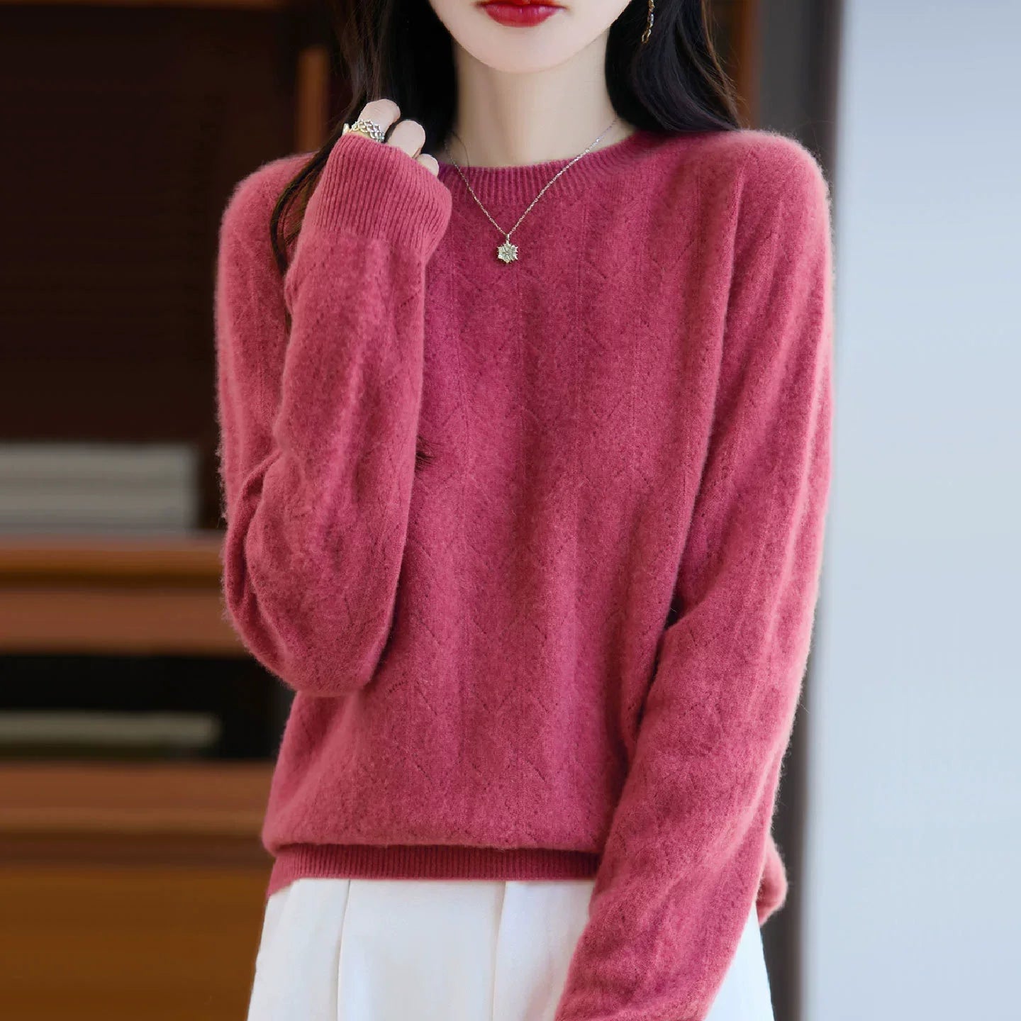 WW | Cashmere Sweater Women's Elegant Knit Design, Soft & Warm