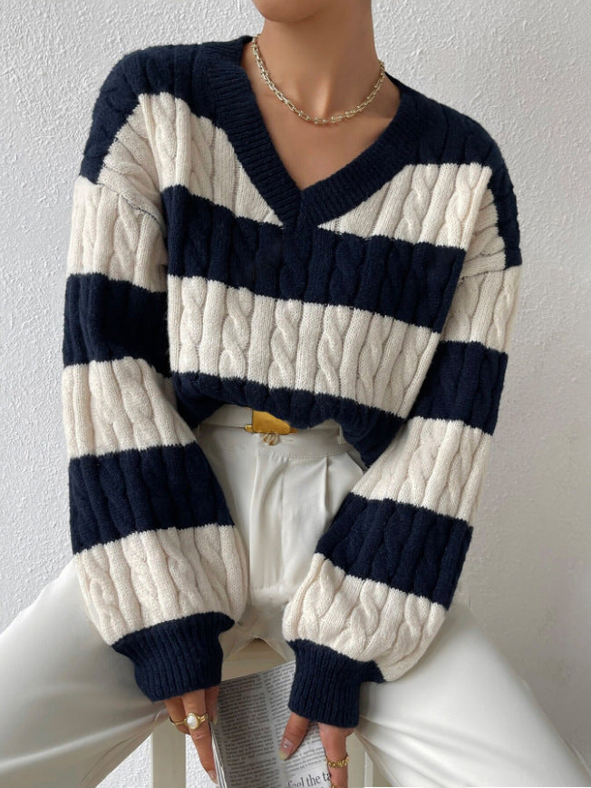 WW | Striped V-Neck Jumper Autumn/Winter