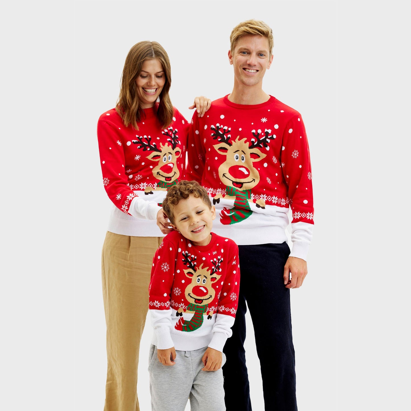 WW | Rudolfs Weihnachtspullover Rot - Damen