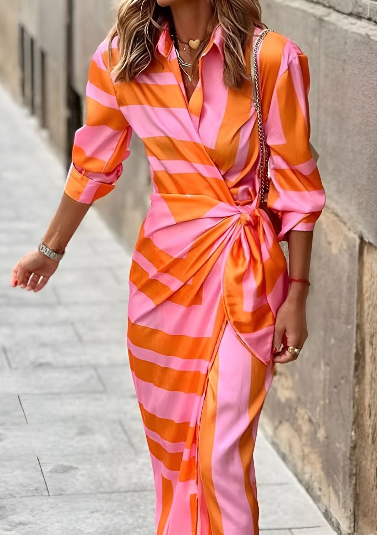 Emily | Fitted Shirt Dress with Print