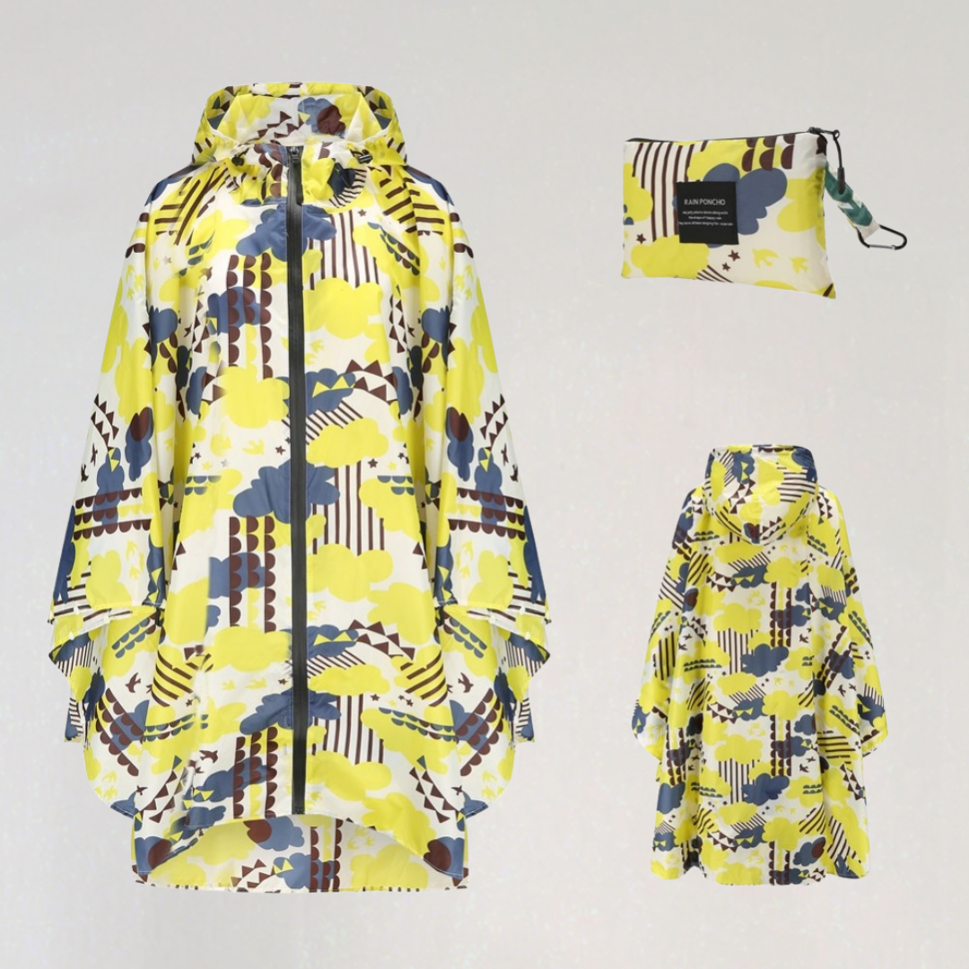 WW | Damen Faltbare Regenjacke mit Kapuze und Wasserdichtem Stoff