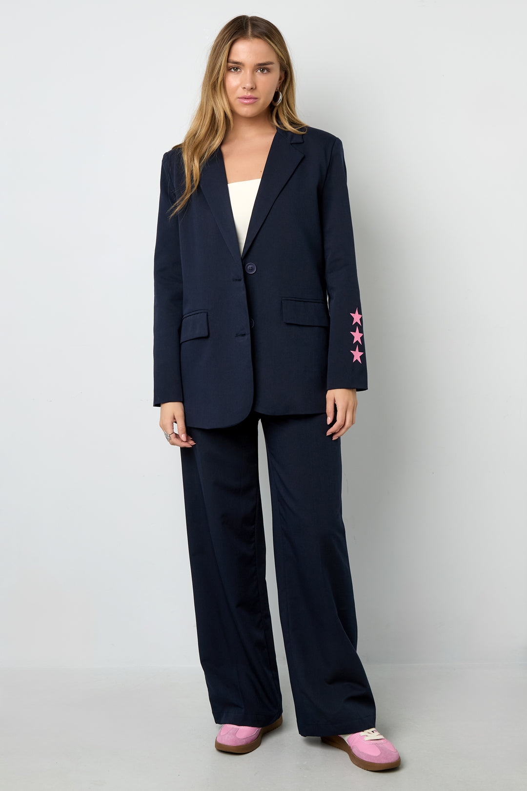 WW | Blazer Sterne Bedruckt Locker Sitzender Blazer Damenblazer