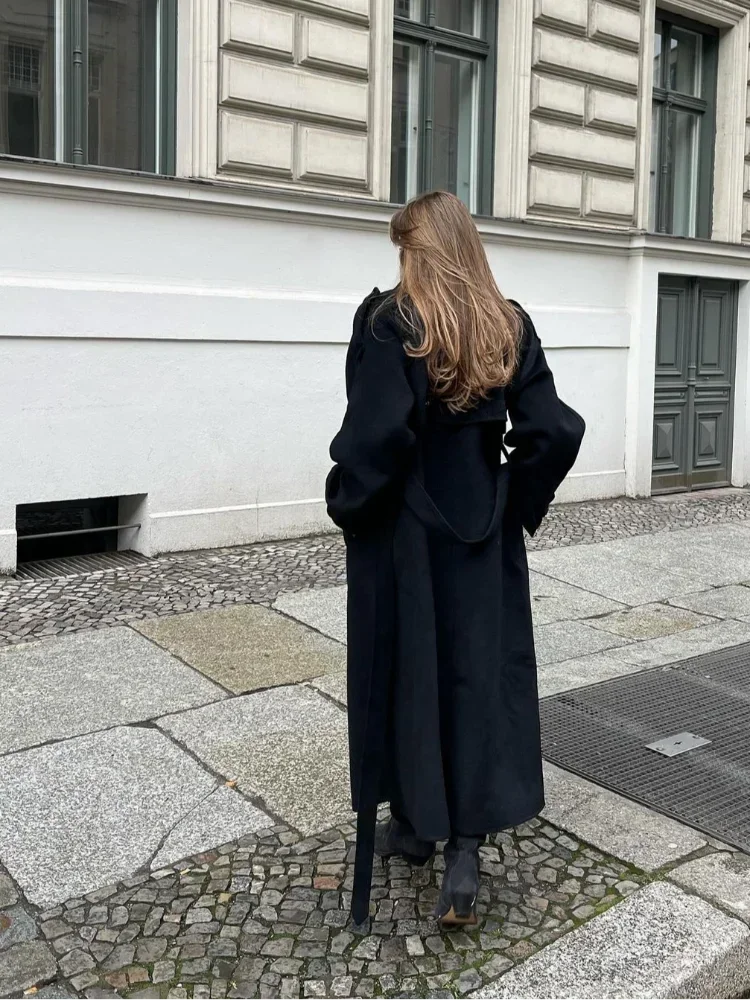 WW | Damen Oversized Woll-Winterjacke mit Taschen
