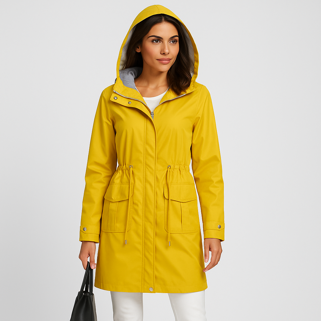 WW | Jacke mit Kapuze Kordelzug in Der Taille Wasserdichter Jacke Damenjacken
