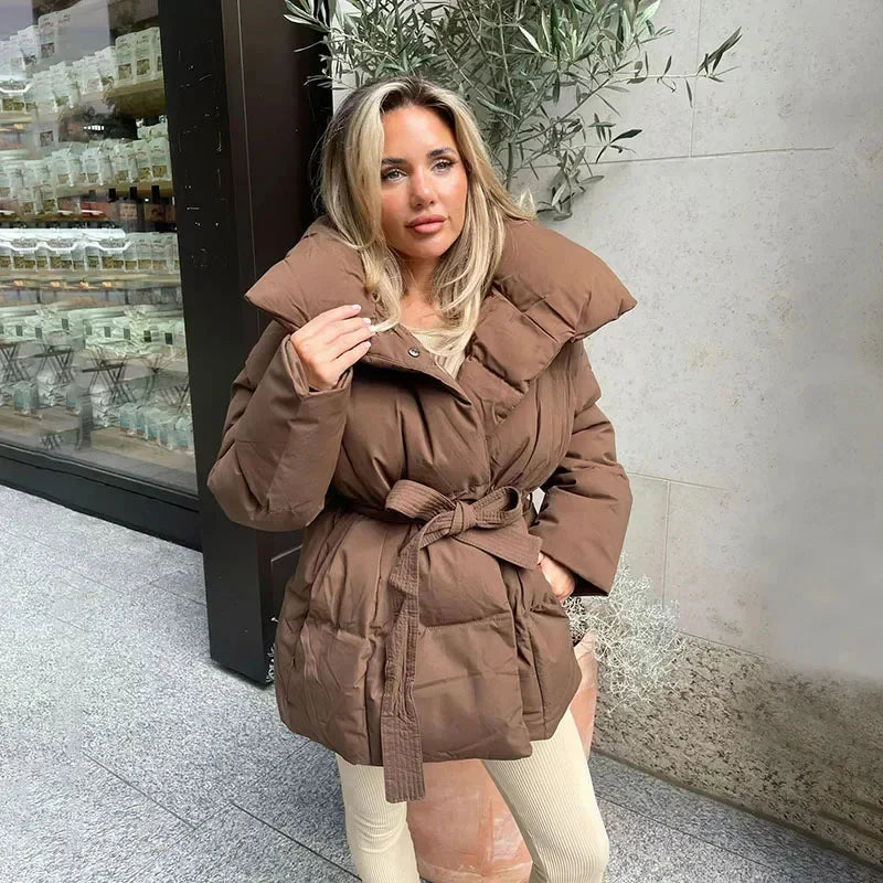 WW | Warm Gürtel Winterjacke Frauen