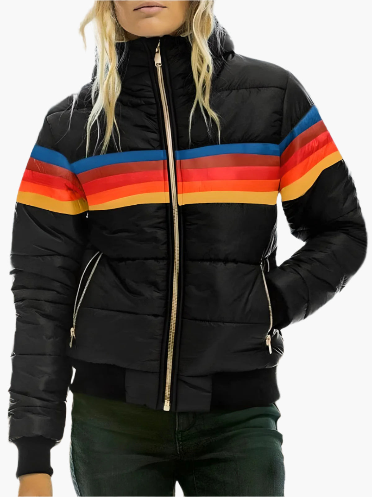 WW | Retro Steppjacke mit Kapuze - Modische Freizeit Winterjacke im Vintage-Stil