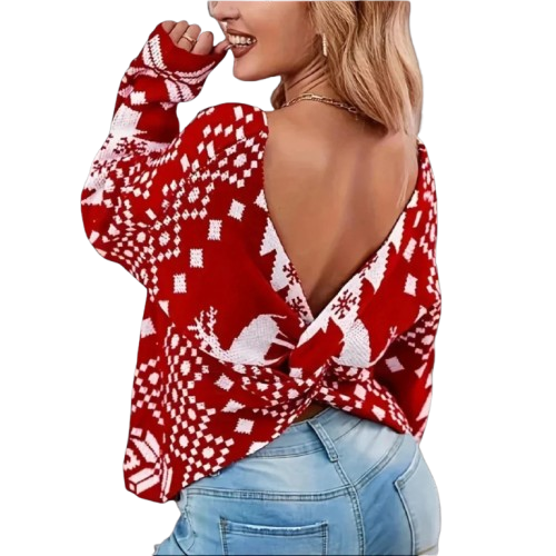 WW | Weihnachtsstrickpullover Damen mit Norwegischem Muster - Blöde Weihnachtsstrickpullover