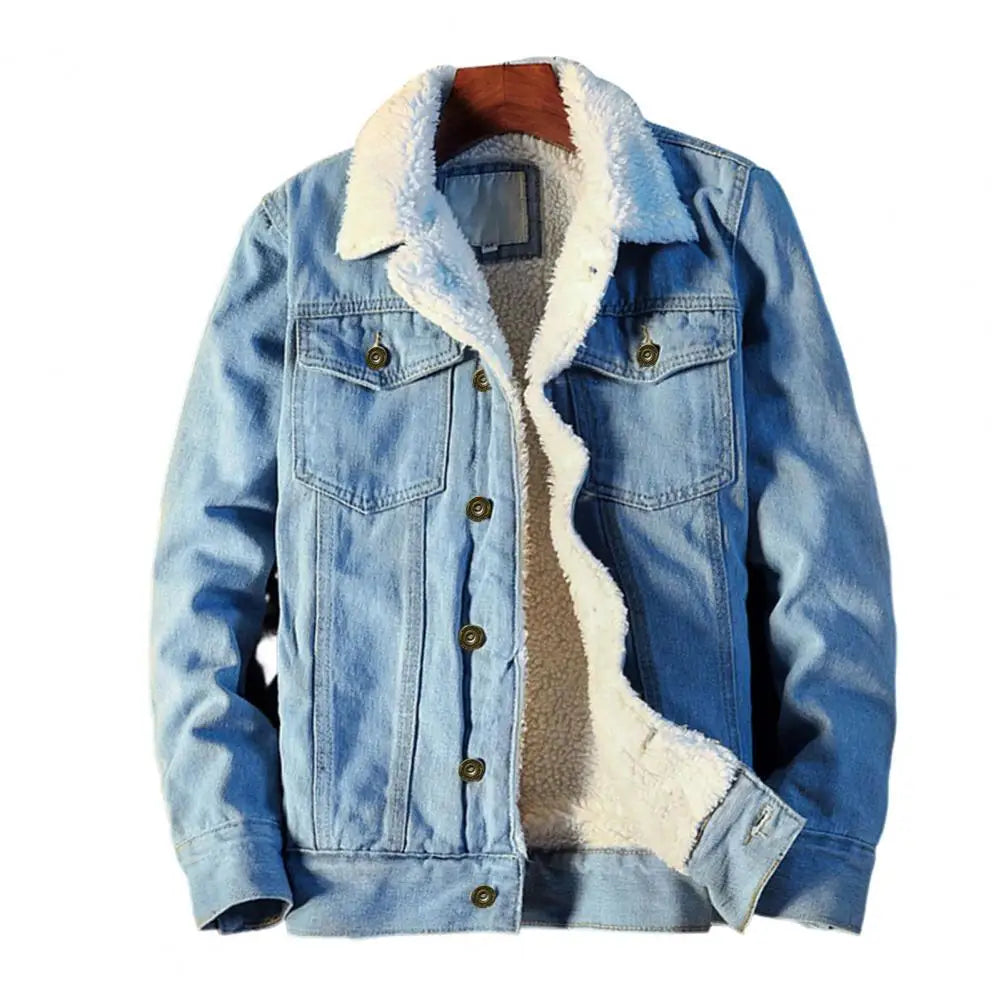 WW | Stylische warme Sherpa Jeansjacke für Männer