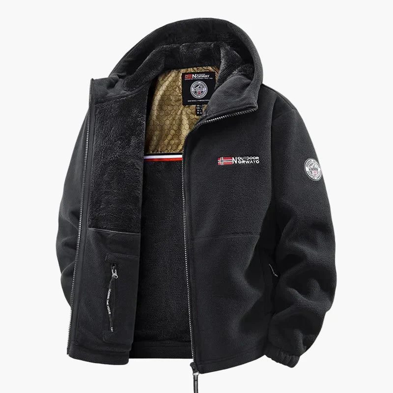WW | Outdoor Fleecejacke mit Kapuze - Skandinavischer Stil für Winter & Freizeit