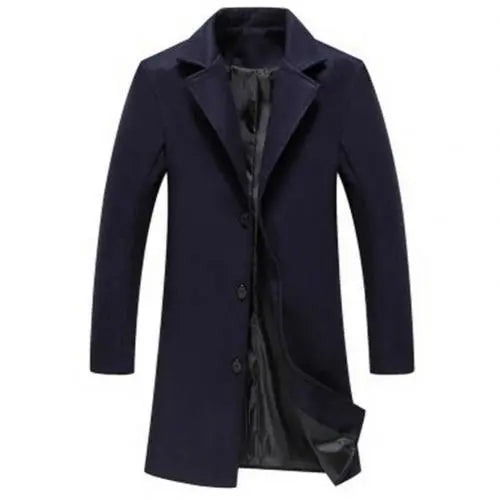 WW | Men's winter coat with front buttons and straight hem